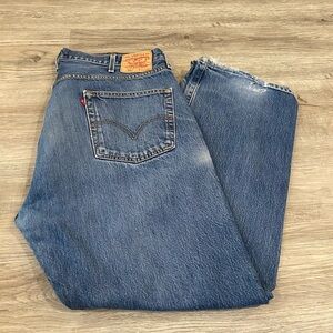 Vintage 80’s Levis 501 XX Button Fly Jeans Blue Dark Wash Made USA 42x30